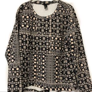 H&M snowflake Quilted sweater navy l